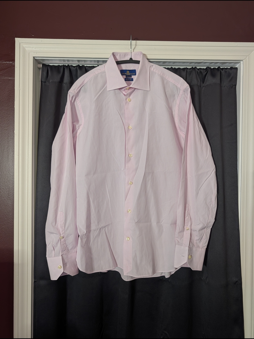 EREDI PISANO Pink Striped Made In Italy Cutaway Collar Button-up Dress Shirt 40